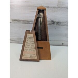 Vintage Seth Thomas Wind-Up Metronome‎ Wooden Maelzel Style Working